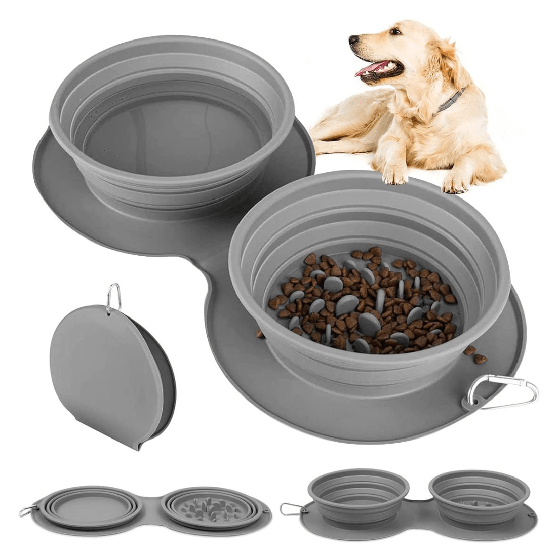 Silicone Foldable Slow Feeding Pet Bowl - Zentoracart