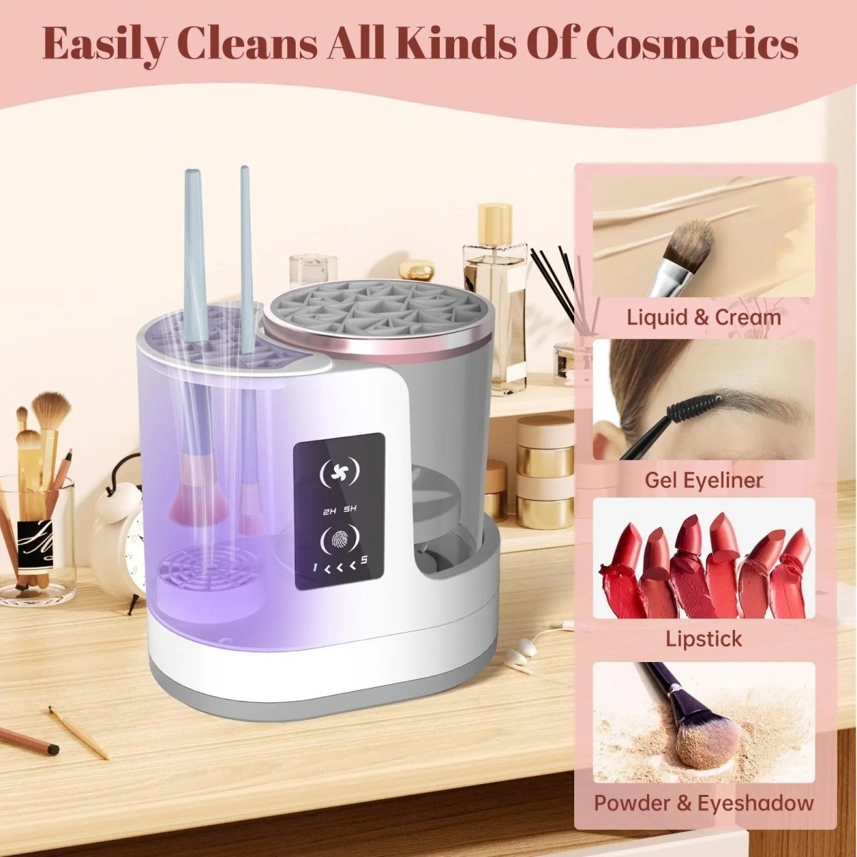 3 in 1 Electric Makeup Brush Cleaner - Zentoracart