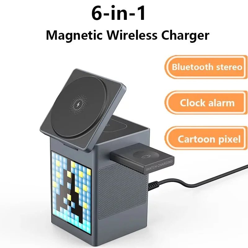 6 in 1 Magnetic Wireless Charger & Speaker - Zentoracart