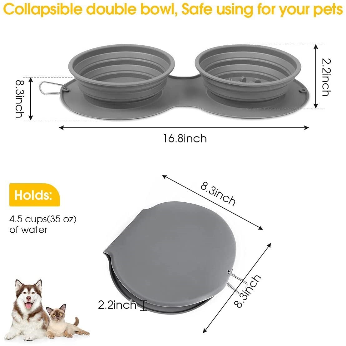 Silicone Foldable Slow Feeding Pet Bowl - Zentoracart