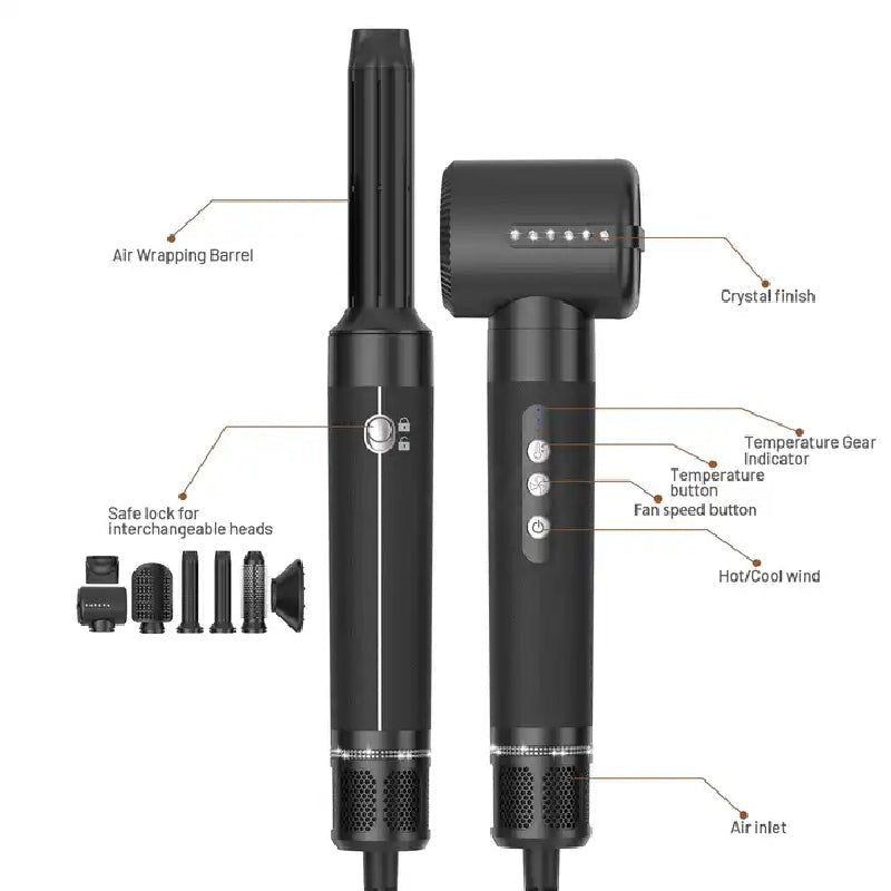 Professional Hair Dryer 7 in 1 Hair Styling Tools Complete Styler Set - Zentoracart