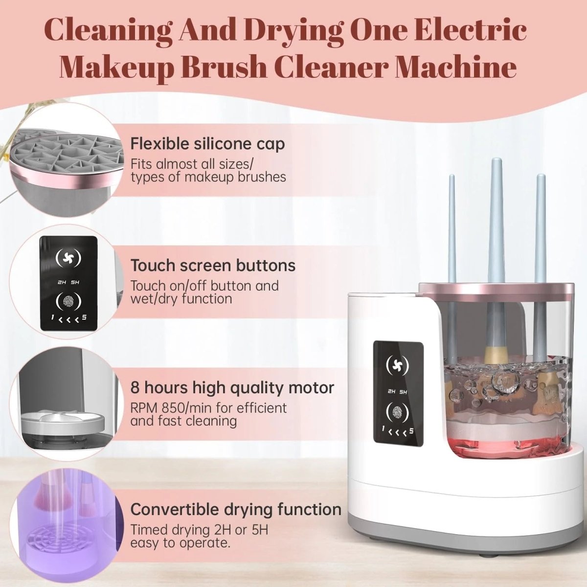 3 in 1 Electric Makeup Brush Cleaner - Zentoracart