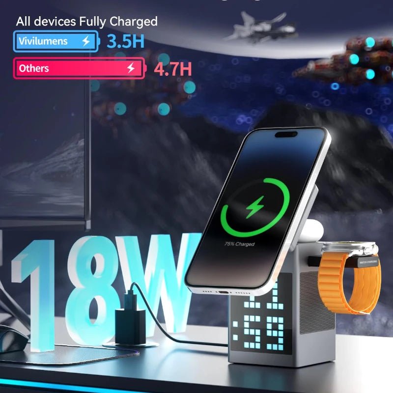 6 in 1 Magnetic Wireless Charger & Speaker - Zentoracart