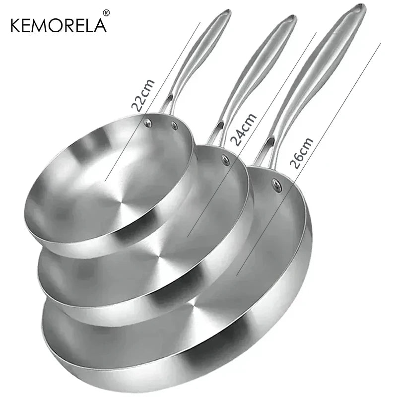 ProSteel 5 - Ply Stainless Steel Frying Pan Set - Zentoracart