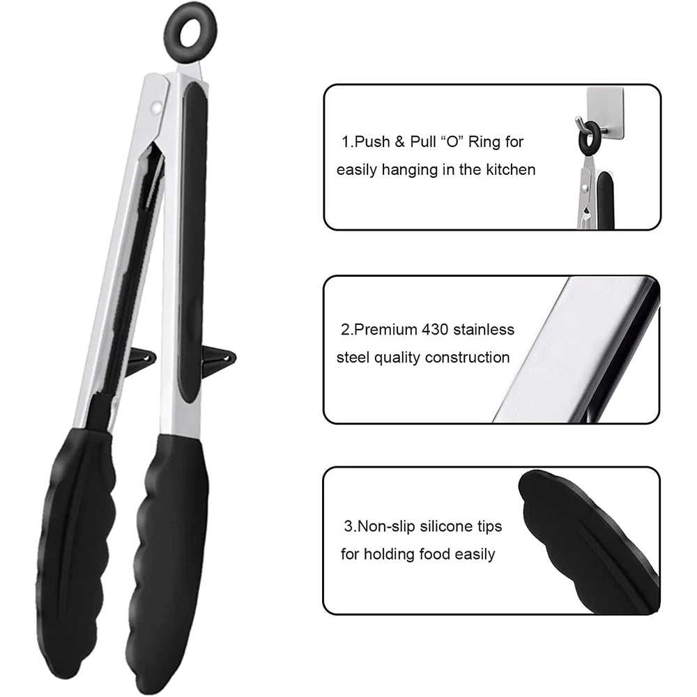 FlexiGrip Silicone Kitchen Tongs - Zentoracart