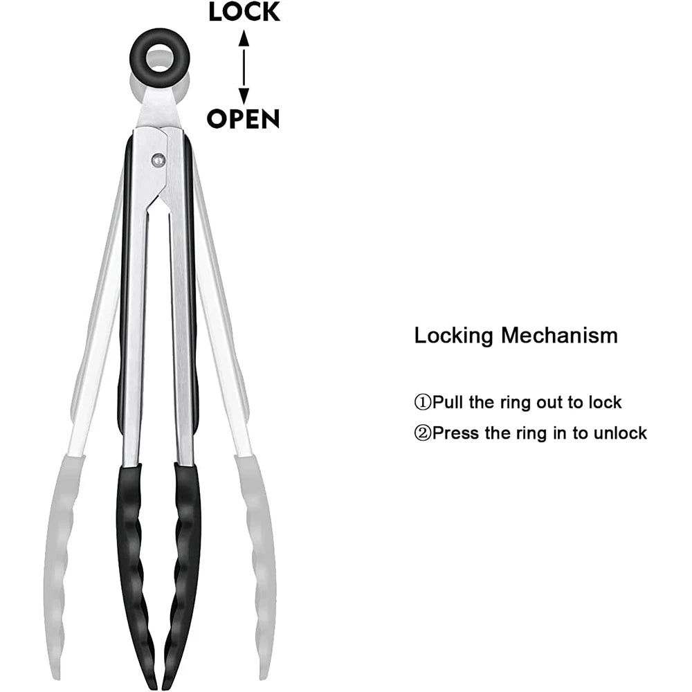 FlexiGrip Silicone Kitchen Tongs - Zentoracart