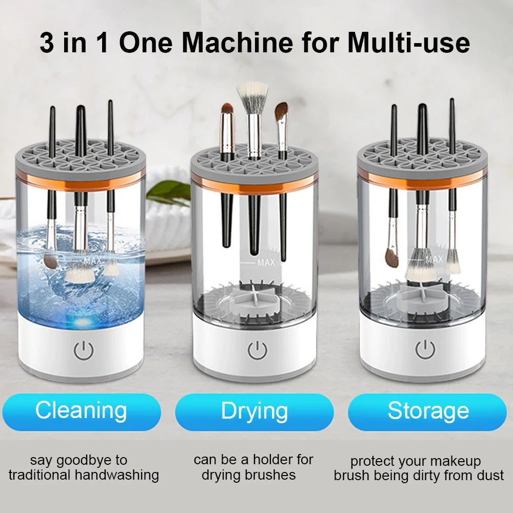 ProClean Electric Makeup Brush Cleaner – Portable 3 - in - 1 Automatic Cleanser - Zentoracart