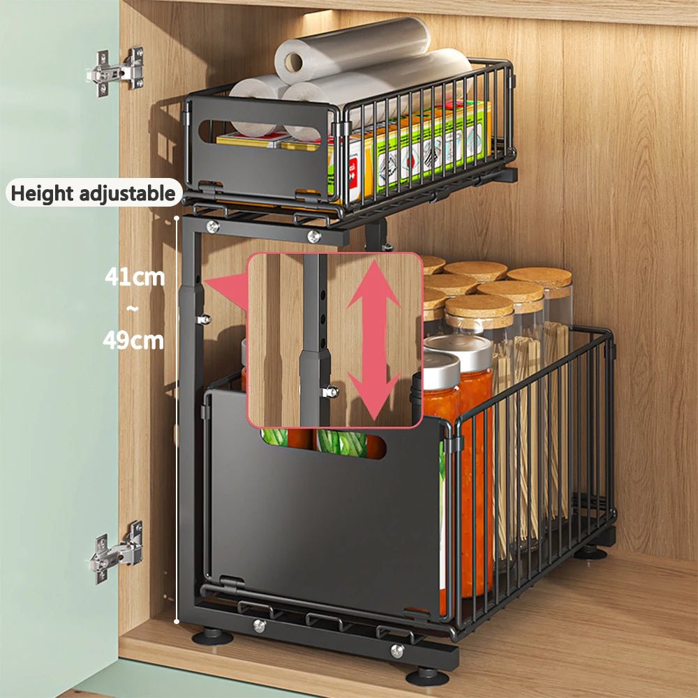 SmartSlide 2 - Tier Pull - Out Cabinet Organizer - Zentoracart