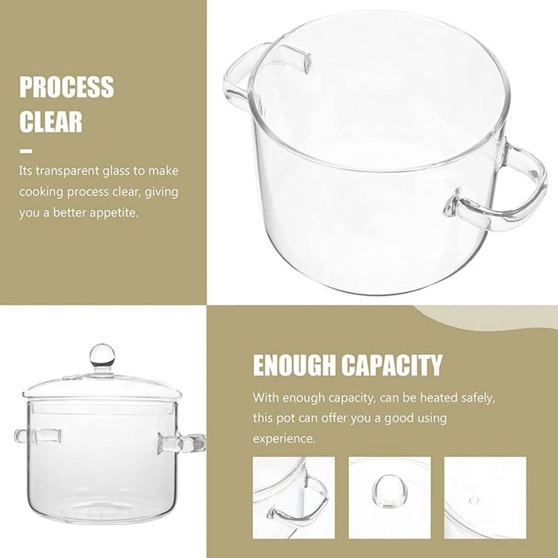 ClearCook High Borosilicate Glass Saucepan - Zentoracart