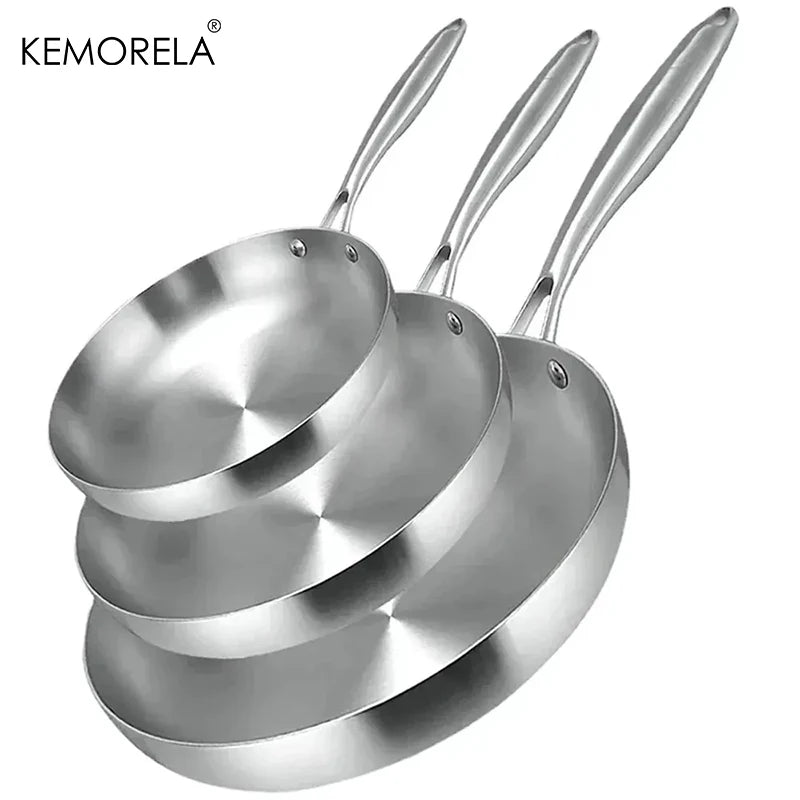 ProSteel 5 - Ply Stainless Steel Frying Pan Set - Zentoracart