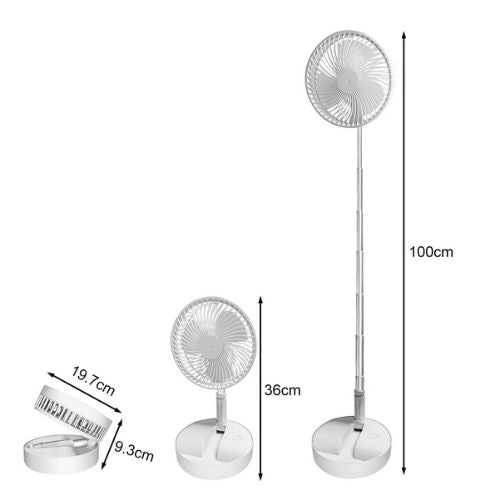 Folding Telescopic Floor Fan - Zentoracart