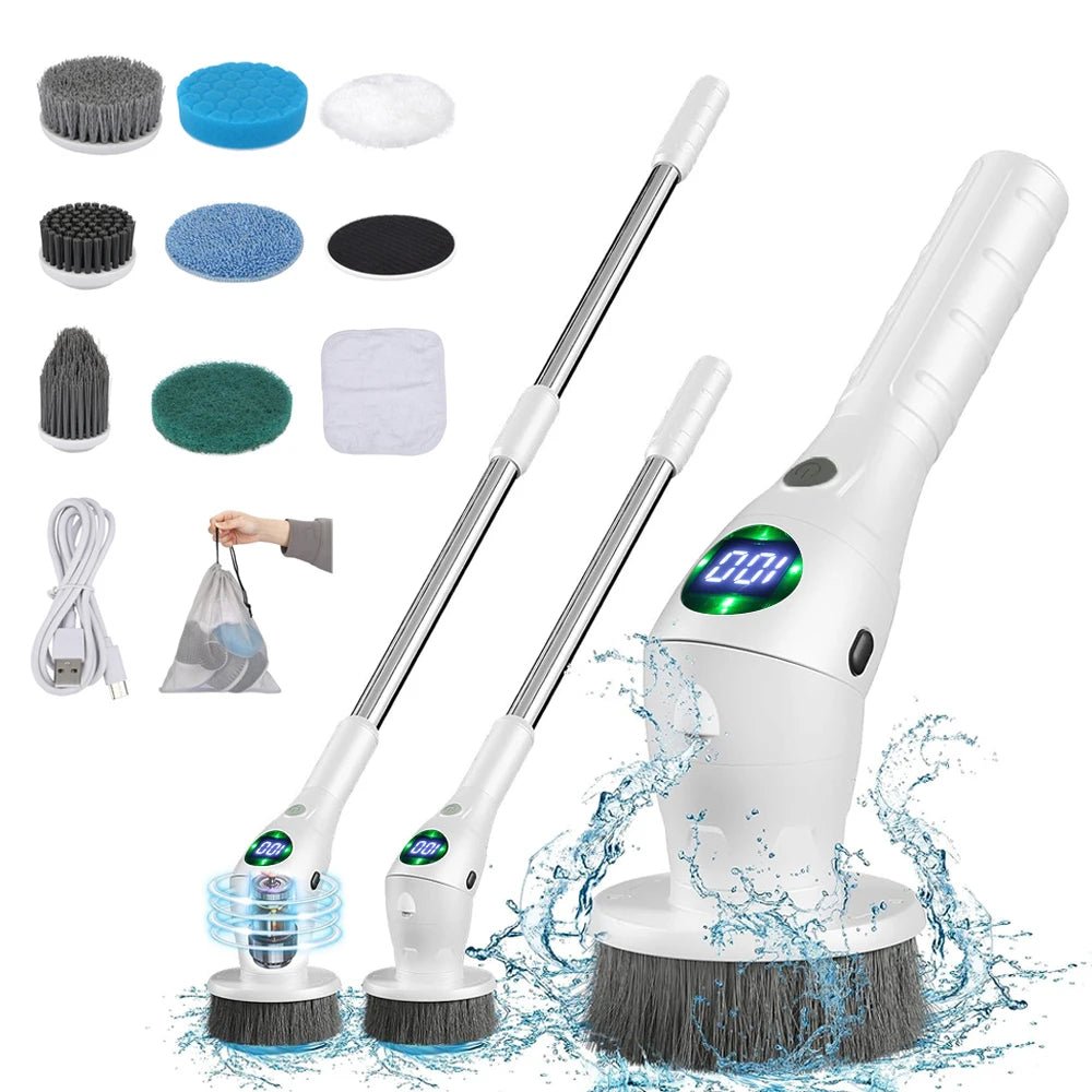 8 - in - 1 Cordless Electric Cleaning Brush for Home, Bathroom, Kitchen, and Windows - Zentoracart