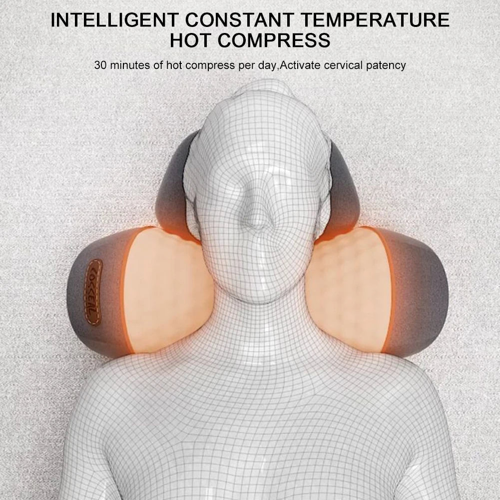 Electric Neck Massage Pillow Heating & Vibration - Zentoracart