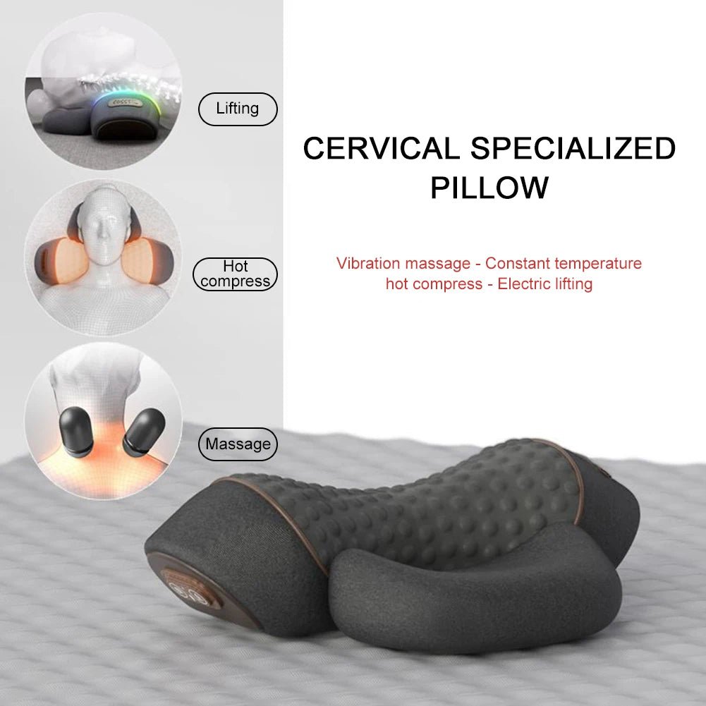 Electric Neck Massage Pillow Heating & Vibration - Zentoracart