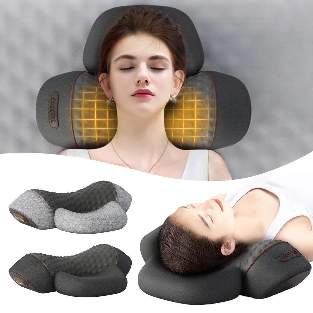 Electric Neck Massage Pillow Heating & Vibration - Zentoracart
