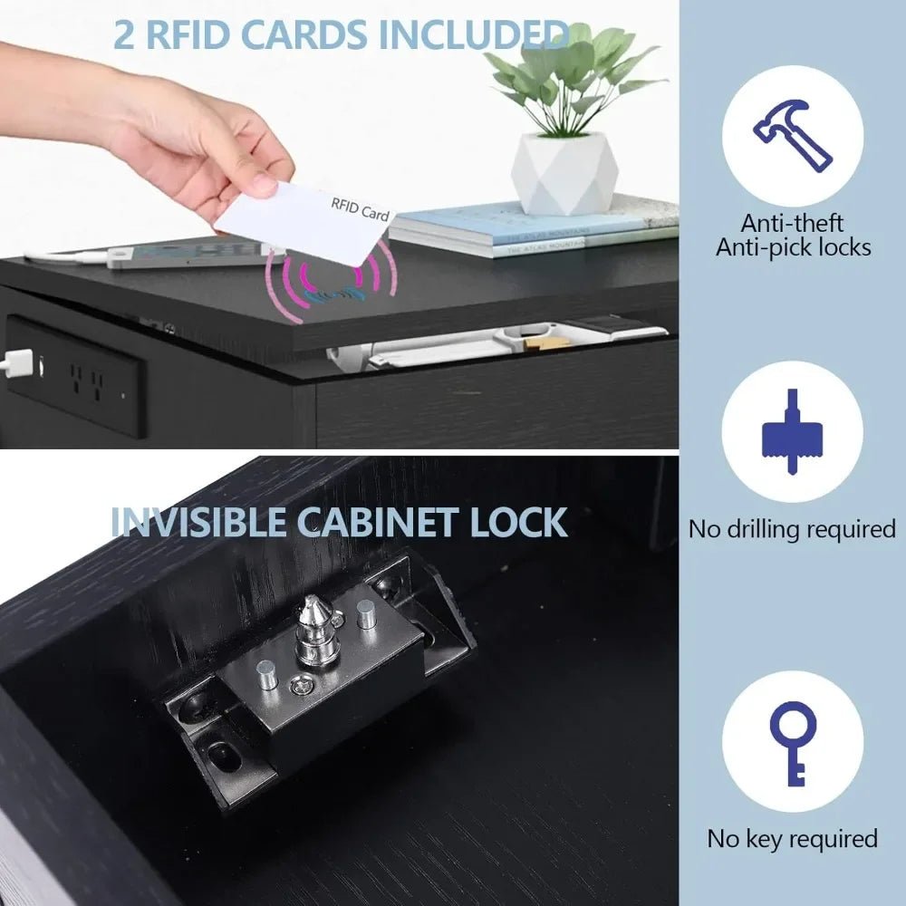 Nightstand with RFID Lock - Zentoracart
