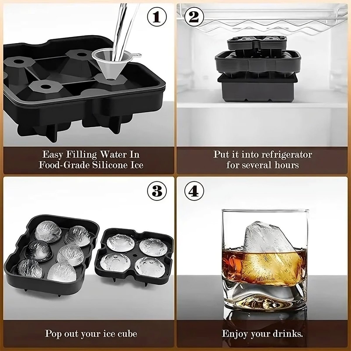 Silicone Ice Ball Mold Tray - Zentoracart