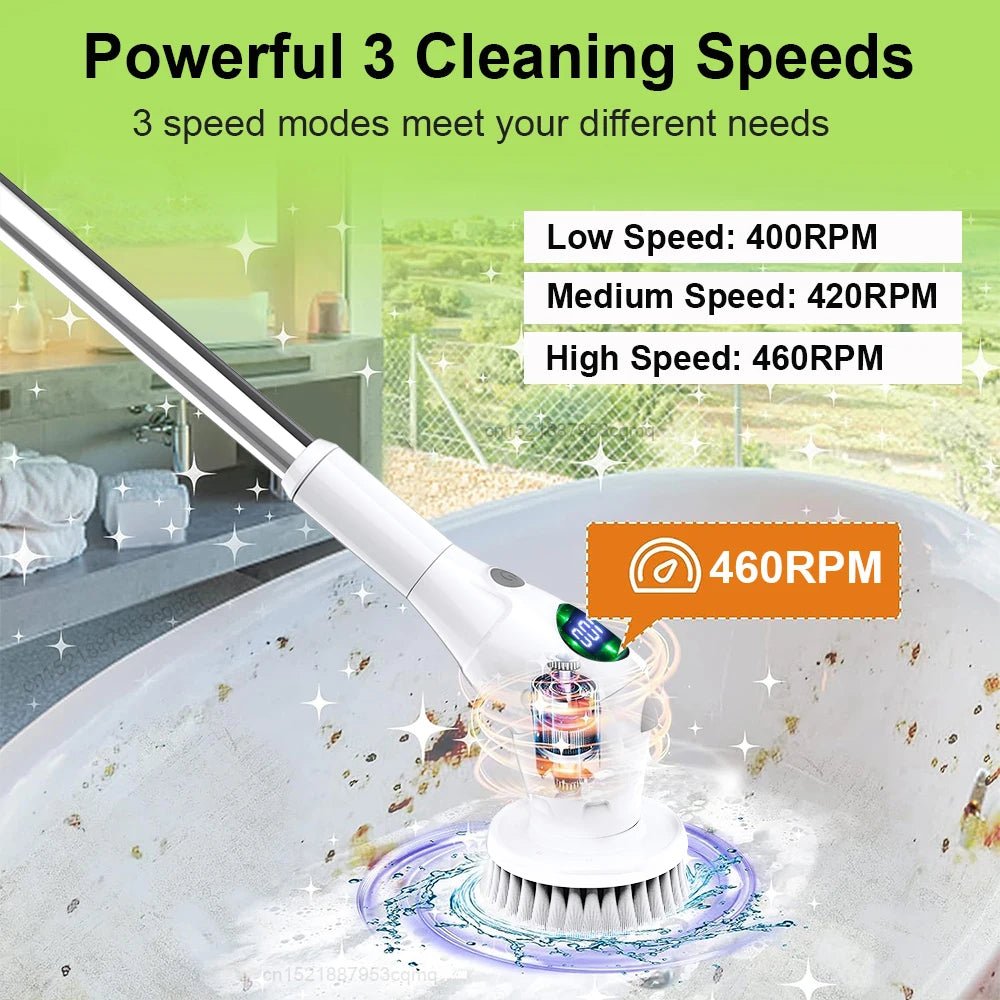 8 - in - 1 Cordless Electric Cleaning Brush for Home, Bathroom, Kitchen, and Windows - Zentoracart