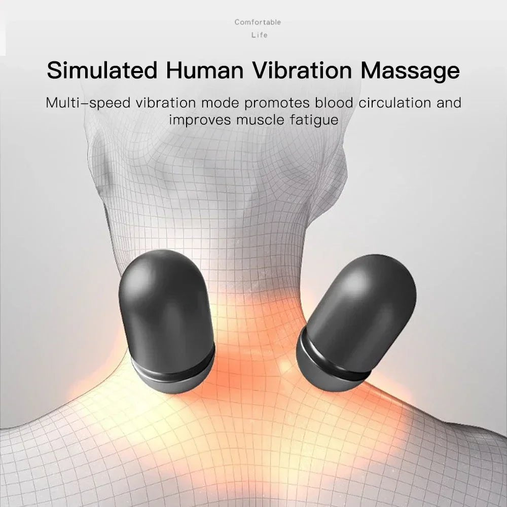 Electric Neck Massage Pillow Heating & Vibration - Zentoracart