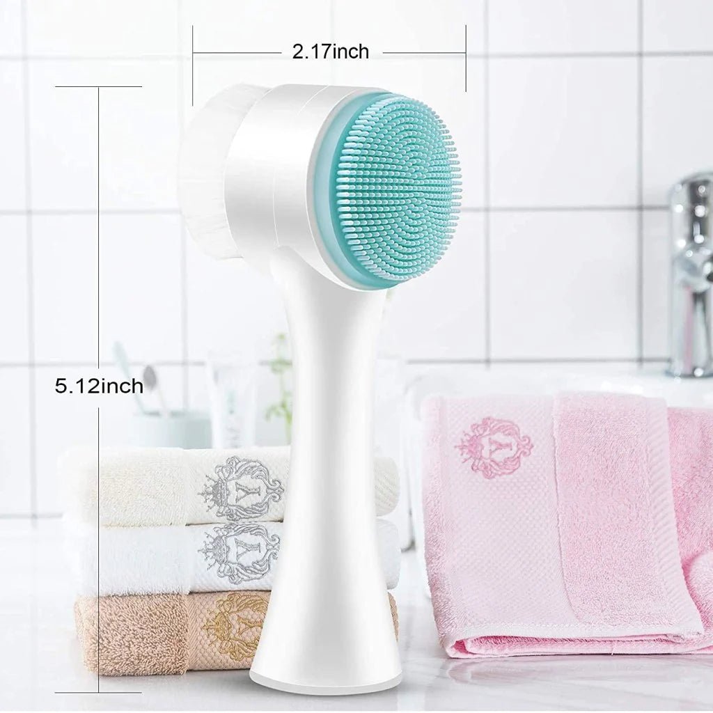 2 - in - 1 Double - Sided Silicone Face Brush - Zentoracart