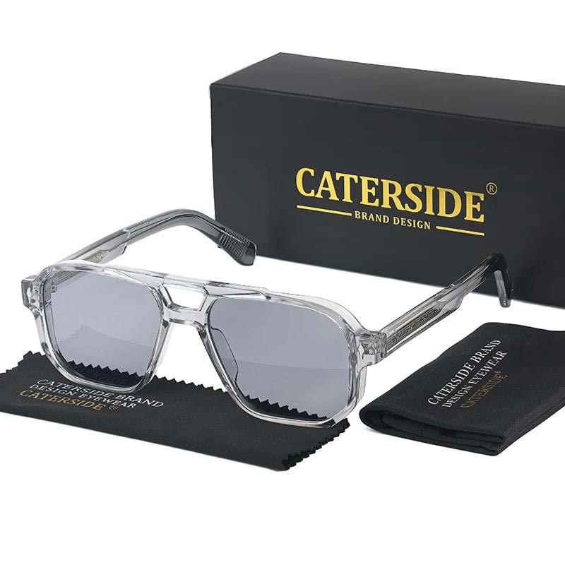 Caterside EdgePunk - Bold Vintage Sunglasses with UV400 Protection and Unique Double Bridge Design - Zentoracart