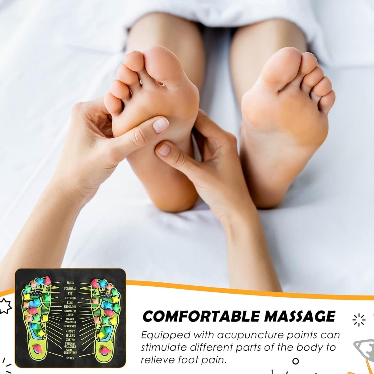 Reflexology Acupressure Foot Massage Mat - Zentoracart