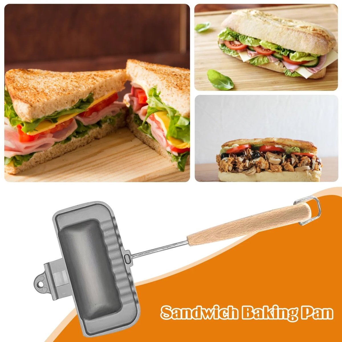 Double - Sided Non - Stick Foldable Sandwich Frying Pan Grill - Zentoracart
