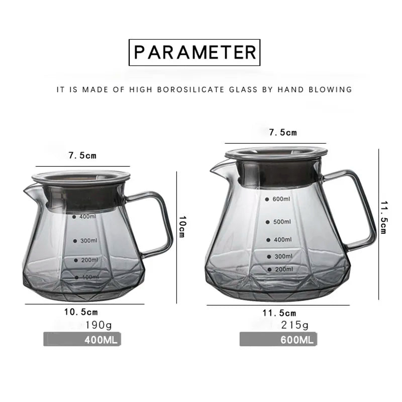 BrewCraft Diamond Glass Coffee Carafe - Zentoracart