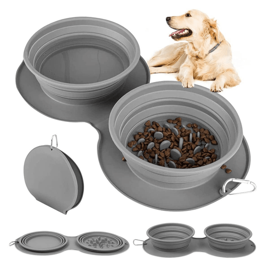 Silicone Foldable Slow Feeding Pet Bowl - Zentoracart