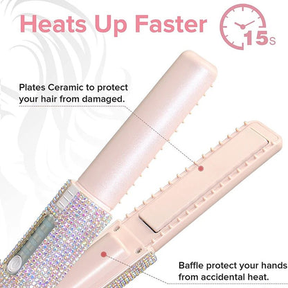 Portable Hair Straightener With Rhinestones - Zentoracart