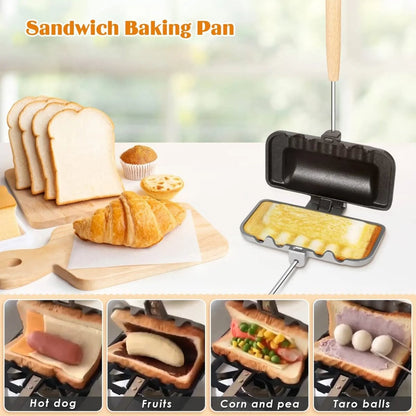 Double - Sided Non - Stick Foldable Sandwich Frying Pan Grill - Zentoracart