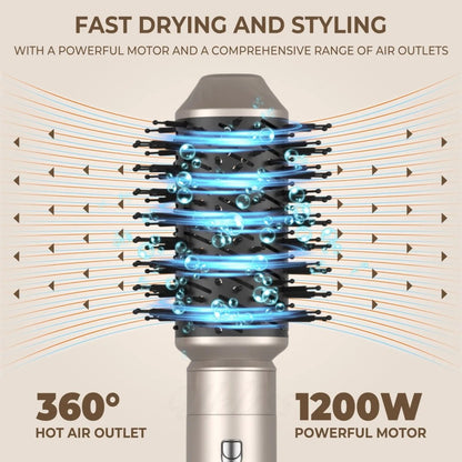 6 In 1 Hair Dryer Brush and Volumizer with Detachable Negative Ion - Zentoracart