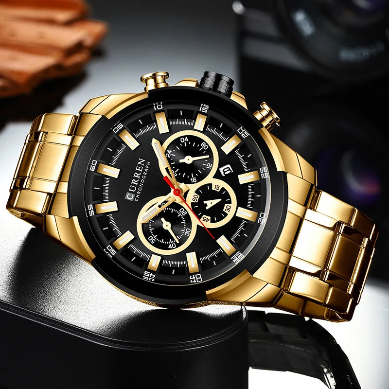 CURREN GoldForce - Luxury Men's Watch with Golden Design