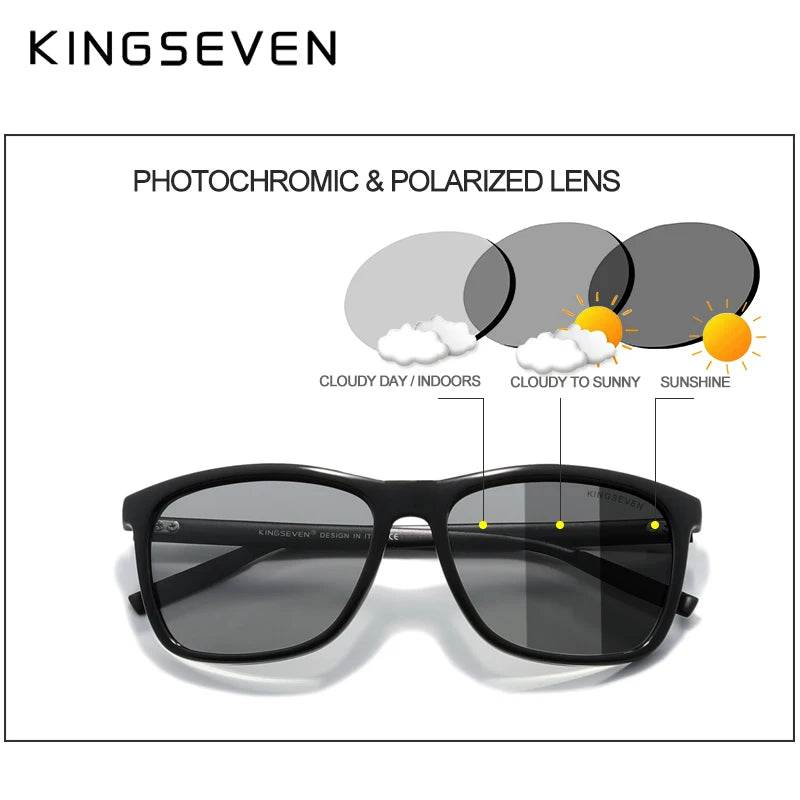 KINGSEVEN FlexShield - Polarized Photochromic Sunglasses with UV400 Protection