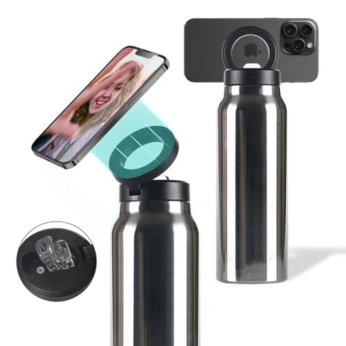 MagSip Insulated Water Bottle –  with Magnetic Phone Holder