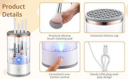 ProClean Electric Makeup Brush Cleaner – Portable 3-in-1 Automatic Cleanser