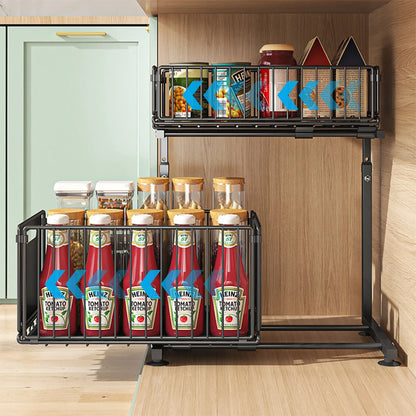 SmartSlide 2-Tier Pull-Out Cabinet Organizer