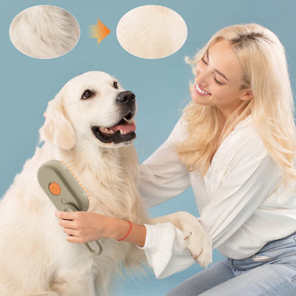 3-in-1 Electric Pet Grooming Brush, Hair Removal and Massage Tool for Dogs and Cats