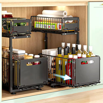 SmartSlide 2-Tier Pull-Out Cabinet Organizer