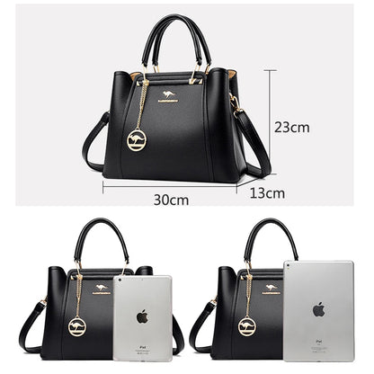 Luxury Women’s Handbag – 3-Layer Soft PU Leather Bag