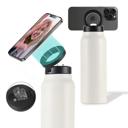 MagSip Insulated Water Bottle –  with Magnetic Phone Holder