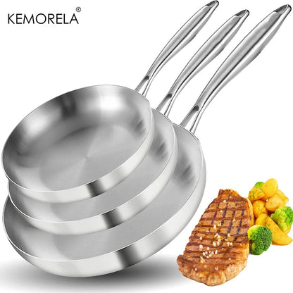 ProSteel 5-Ply Stainless Steel Frying Pan Set