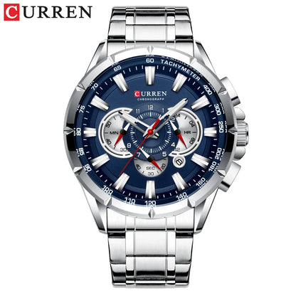 CURREN LuminaSport - Montre sportive pour homme avec aiguilles lumineuses