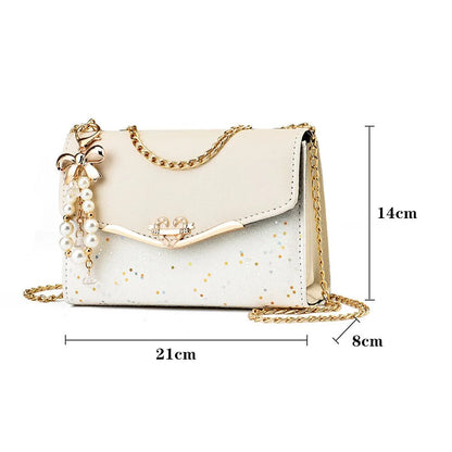 Sac à main tendance pour femme avec paillettes et pendentif – Style compact et élégant