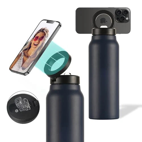 MagSip Insulated Water Bottle –  with Magnetic Phone Holder