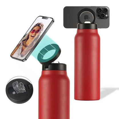 MagSip Insulated Water Bottle –  with Magnetic Phone Holder