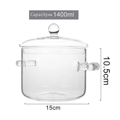 Cacerola de vidrio de borosilicato de alta capacidad ClearCook 