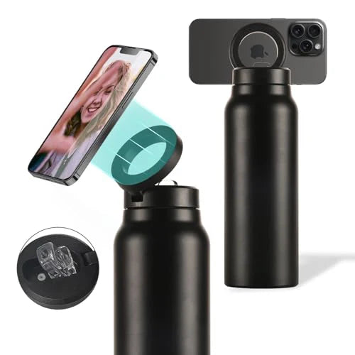 MagSip Insulated Water Bottle –  with Magnetic Phone Holder