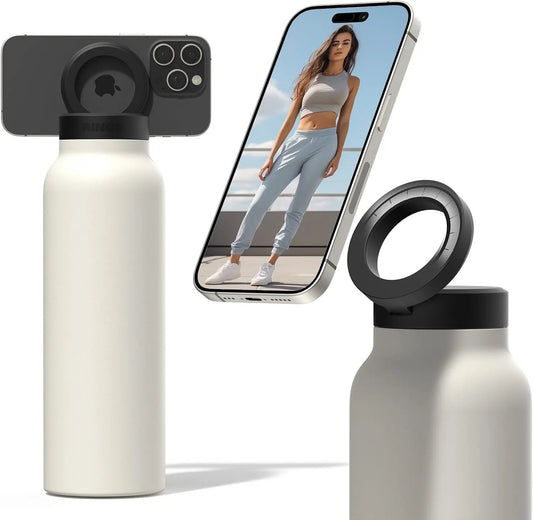 MagSip Insulated Water Bottle –  with Magnetic Phone Holder