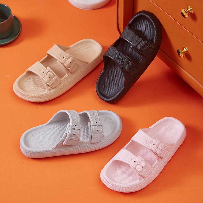 Summer Adjustable Buckle Platform Pillow Slippers Sandals - Zentoracart